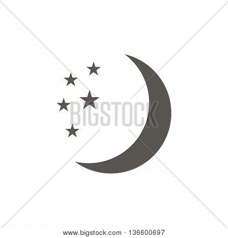 Moon Icon Flat Design On A White Background