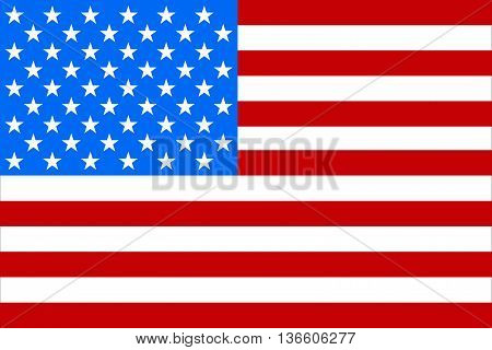 Flag America, Memorial Day, Isolated, Vector Illustration