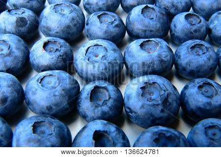 Closeup Of A Bunch Of Fresh And Delicate Blueberries