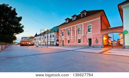 ZVOLEN, SLOVAKIA - JUNE 30, 2016: Main square in the town of Zvolen, Slovakia on June 30, 2016.