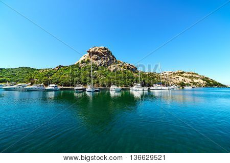 Poltu Quatu harbor on a clear day Sardinia