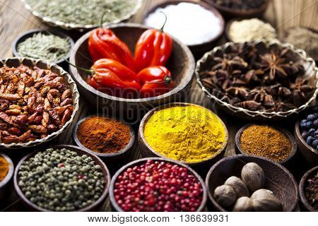 Image Of Colorful Spices Orintal Cuisine Vivid Theme