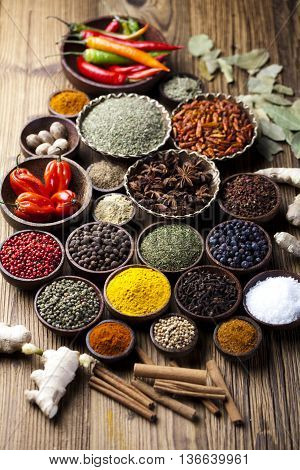 Image Of Colorful Spices Orintal Cuisine Vivid Theme