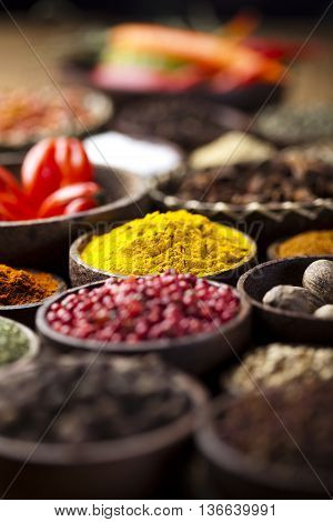 Image Of Colorful Spices Orintal Cuisine Vivid Theme