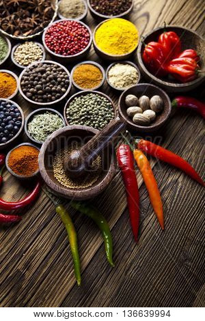Image Of Colorful Spices Orintal Cuisine Vivid Theme