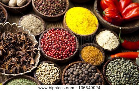 Image Of Colorful Spices Orintal Cuisine Vivid Theme
