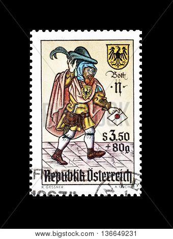 AUSTRIA - CIRCA 1967 : Cancelled postage stamp printed by Austria, that shows Envoy.