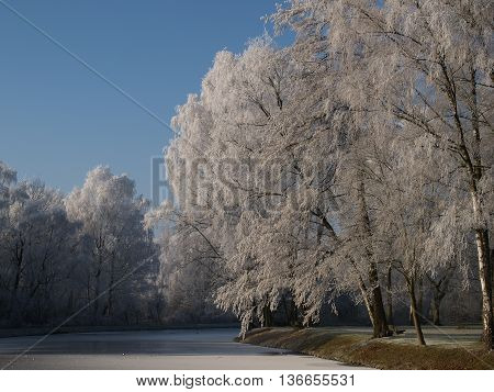 winter at the Castle of raesfeld in germany
