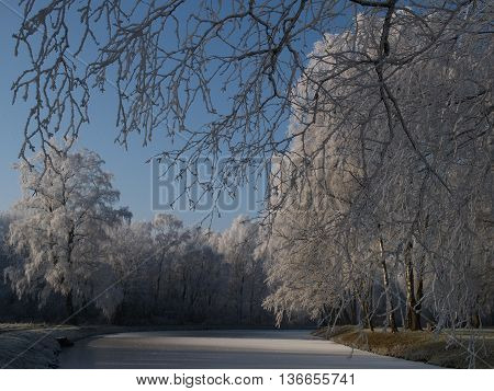 winter at the Castle of raesfeld in germany