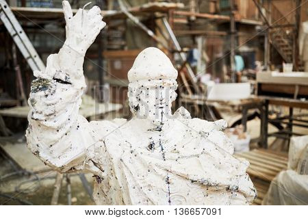 RUSSIA, MOSCOW - MAY 28, 2015: Working prototype of sculpture to St. Prince Vladimir in the workshop of sculptor Salavat Shcherbakov. Monument will be installed at Borovitskaya square.
