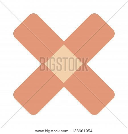 simple flat design crossed bandaid icon vector illustration