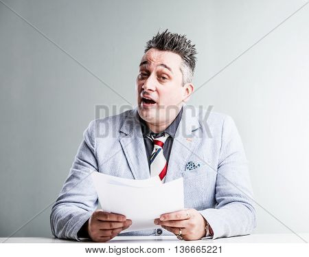 Stereotypical News Anchor Talking