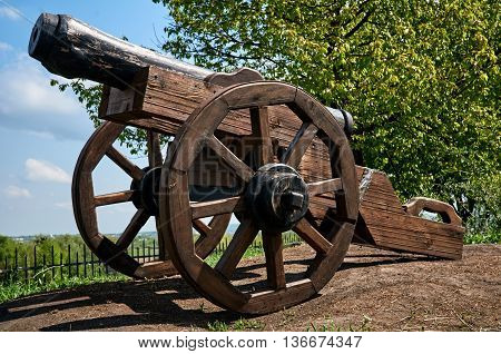 decorative cannon in the historic city of Dubno. Ukraine Dubno Carpathian