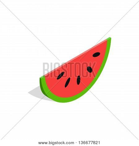 Watermelon icon in isometric 3d style isolated on white background. Friuts symbol