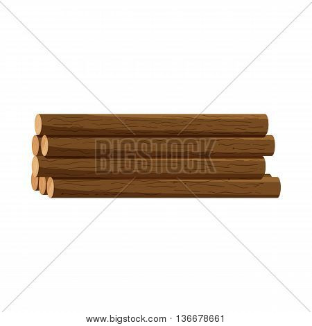 Logs of trees icon in cartoon style isolated on white background. Felling symbol