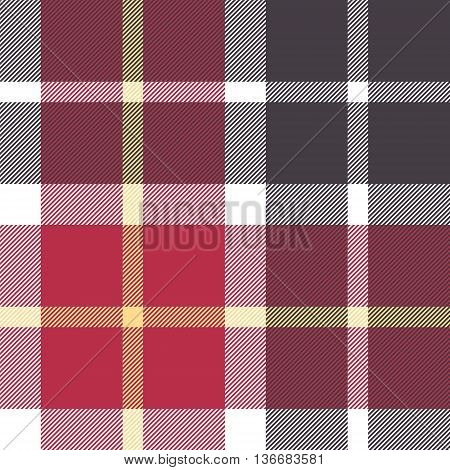 Red and gray flanel check seamless pattern. Vector illustration.