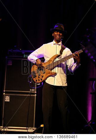CRACOW POLAND - MARCH 16 2016: Billy Cobham Band live on stage in ICE Cracow Poland
