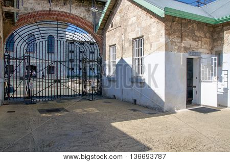 FREMANTLE,WA,AUSTRALIA-JUNE 13,2016: Gate house entry at the Fremantle Prison in Fremantle, Western Australia.