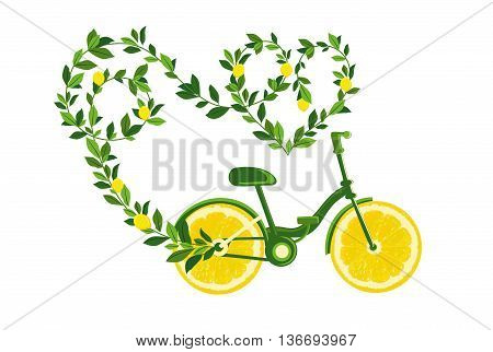 Bicycle of health with wheels from a lemon