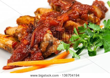 chicken wings isolated on a white background