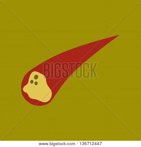 flat icon on stylish background nature falling meteorite