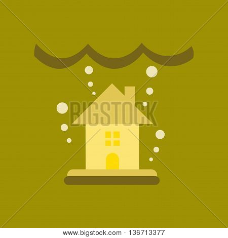 flat icon on stylish background nature flood house