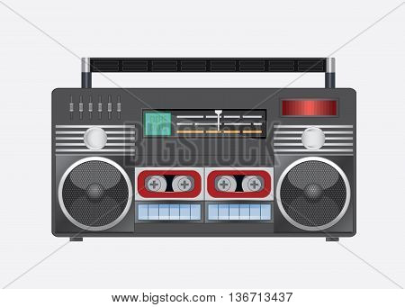 vector illustration of vintage radio tape recoreder , vector illustrations eps 10