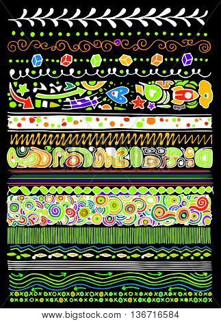 Set Of Hand Drawn Border Doodle
