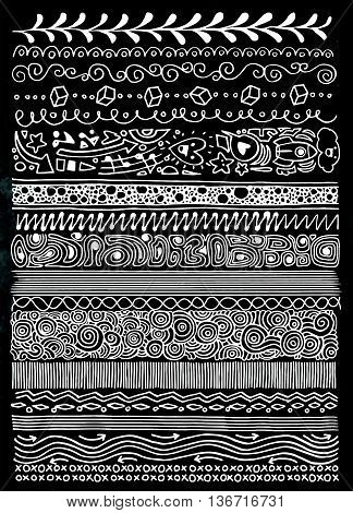 Set Of Hand Drawn Border Doodle