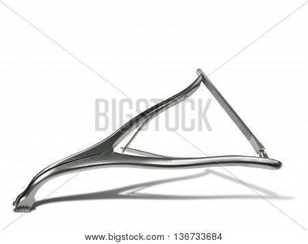 Surgical spreader. Spreader are used between the spinous processes to distract the intervertebral disc space.