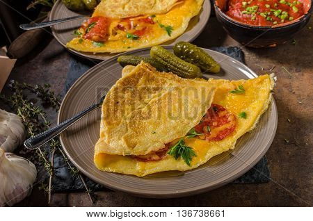 Omelet With Chorizo And Cheddar Cheese