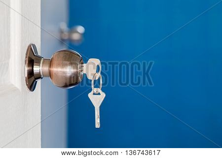 Open Door With Keys, Key In Keyhole