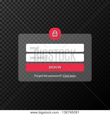 Member Login Form Vector Photo Free Trial Bigstock