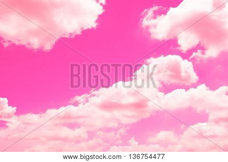 Beautiful sky with pink and clouds, use for background