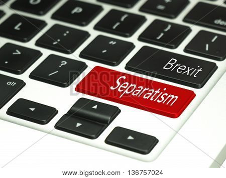 Brexit concept on red keyboard button. Financial concept