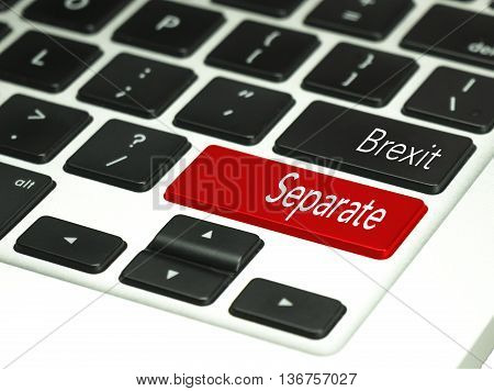 Brexit concept on red keyboard button. Financial concept