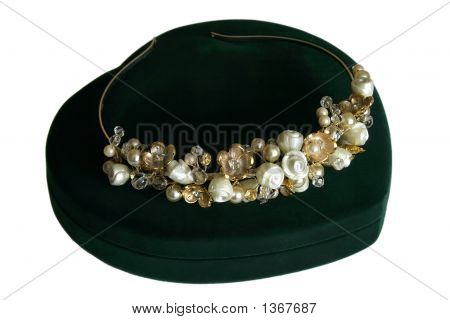 Matrimonio cristallo e perla diadema della sposa