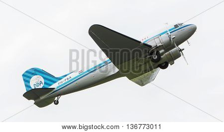Leeuwarden, The Netherlands - June 11, 2016: Dakota (dc-3) Ph-pba During A Demonstration At The Roya