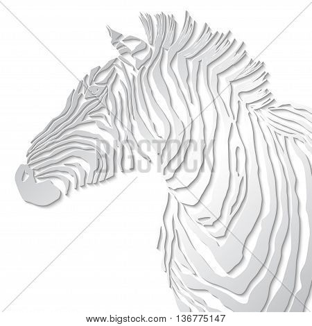 Animal illustration of vector zebra silhouette. EPS