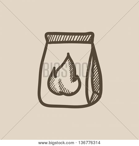 Take-away meals package vector sketch icon isolated on background. Hand drawn Take-away meals package icon. Take-away meals package sketch icon for infographic, website or app.