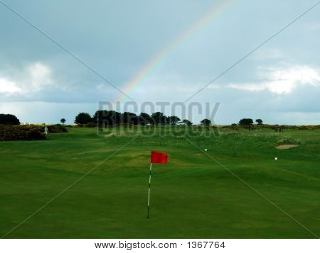 Regnbue på golfbanen