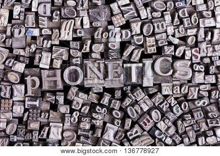 Close Up Of Typeset Letters With The Word Phonetics