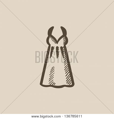 Sarafan vector sketch icon isolated on background. Hand drawn Sarafan icon. Sarafan sketch icon for infographic, website or app.