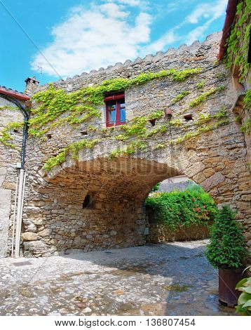 Medieval town Peratallada in Catalonia in Spain