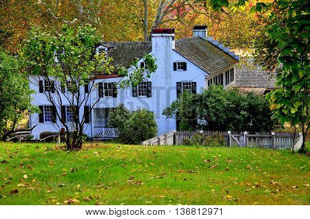 Hopewell Furnace Pennsylvania - October 15 2015: The Ironmaster's mansion built c. 1770-1800 at Hopewell Furnace National Historic Site