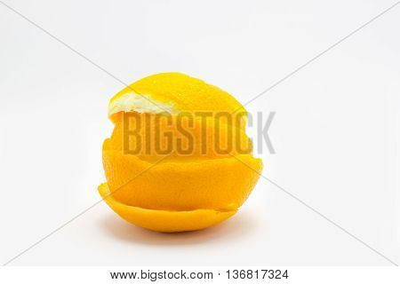 Orange peel isolated high key and soft focus