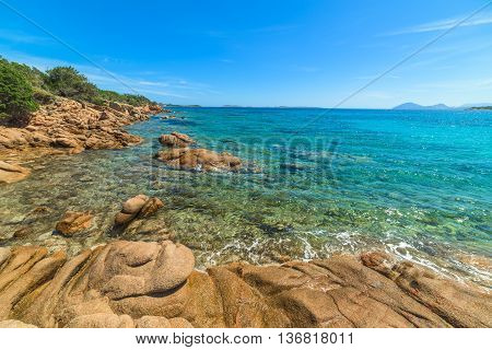 Liscia Ruja beach on a clear day Sardinia