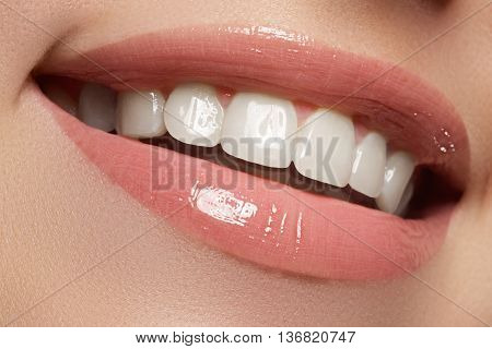 Beauty And Fashion. Woman Smile. Teeth Whitening. Dental Care
