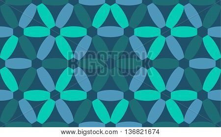 Vector abstract blue seamless pattern on dark background
