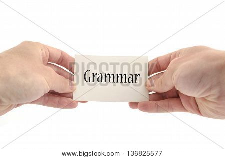 Grammar text concept isolated over white background